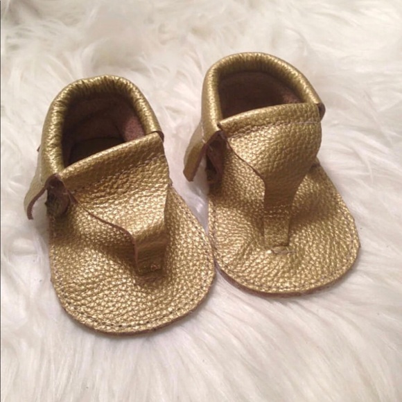 Real leather sandal Moccasins-gold - Picture 2 of 5